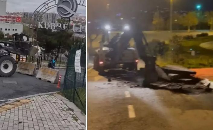 Gaziosmanpaşa Belediyesi gece yarısı &ouml;zel m&uuml;lk&uuml; yerle bir etmeye &ccedil;alıştı