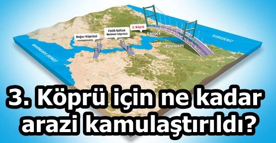 3. Köprü için ne kadar arazi kamulaştırıldı?