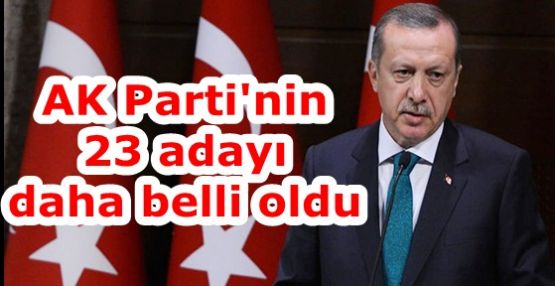 AK Parti'nin 23 adayı daha belli oldu