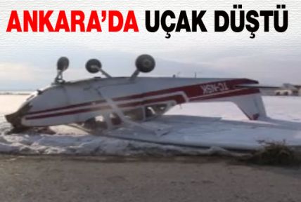 Ankara'da uçak düştü