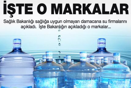 Bakanlık o su markalarını açıkladı