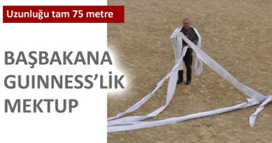 Başbakan Erdoğan'a Guinness'lik mektup