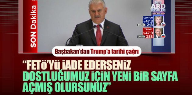 Başbakan Yıldırım'dan Trump'a çağrı