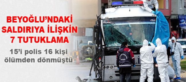 Beyoğlu'ndaki saldırıya ilişkin 7 tutuklama