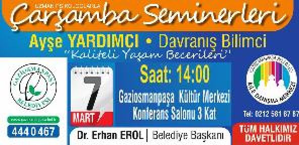 Çarşamba seminerleri Başlıyor...