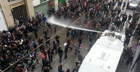 'Emek' protestosuna tazyikli su ve biber gazı 