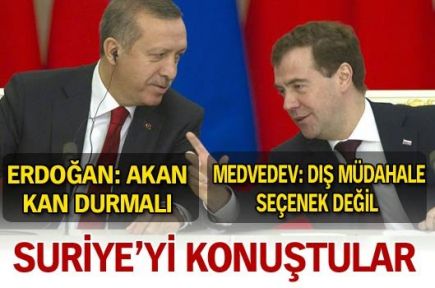 Erdoğan Medvedev'le Suriye'yi konuştu 