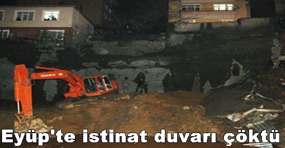 Eyüp'te istinat duvarı çöktü