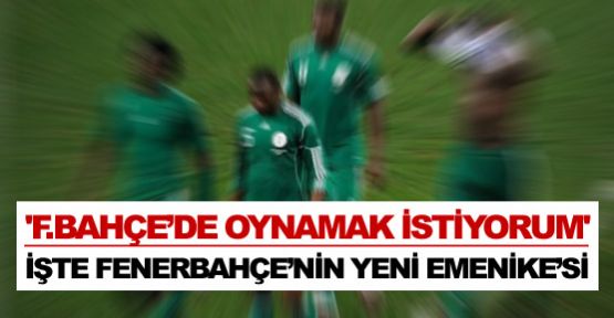 ''F.Bahçe'de oynamak istiyorum''