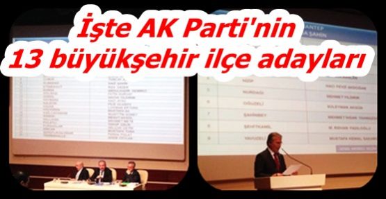 İşte AK Parti'nin 13 büyükşehir ilçe adayları