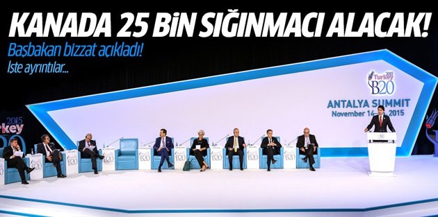 Kanada: 25 bin Suriyeli sığınmacı alacağız