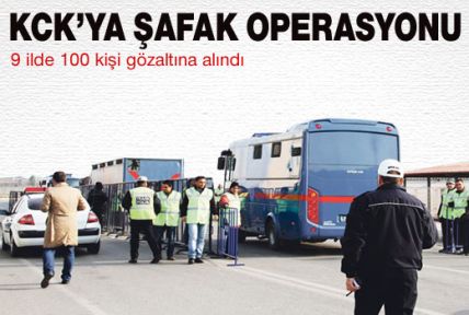 KCK operasyonu: En az 100 gözaltı