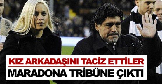 Kız arkadaşına laf atıldı, tribüne çıktı