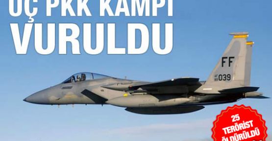 Savaş uçakları 3 PKK kampını vurdu