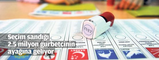 Seçim sandığı 2,5 milyon gurbetçinin ayağına geliyor