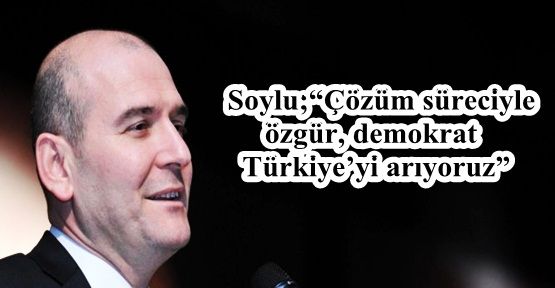 Soylu;“Çözüm süreciyle özgür, demokrat Türkiye’yi arıyoruz”