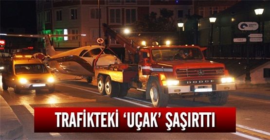 Trafikte 'uçak' gören sürücüler şok yaşadı!