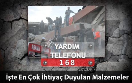 Van Depremi'nde En Çok İhtiyaç Duyulan Malzemeler