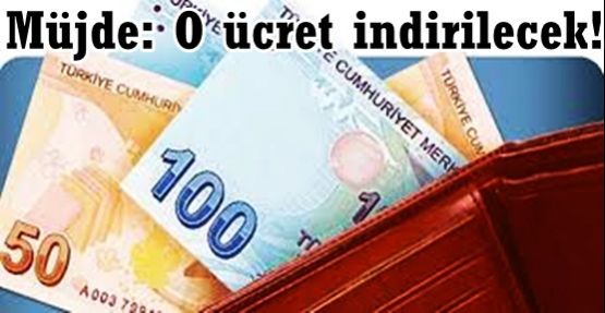 Vatandaşa müjde: O ücret indirilecek!