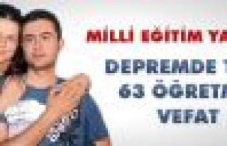 Depremde 63 Öğretmen Vefat Etti